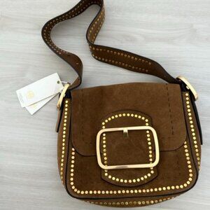 Tory Burch Sawyer Stud Suede Brown Bag- NWT